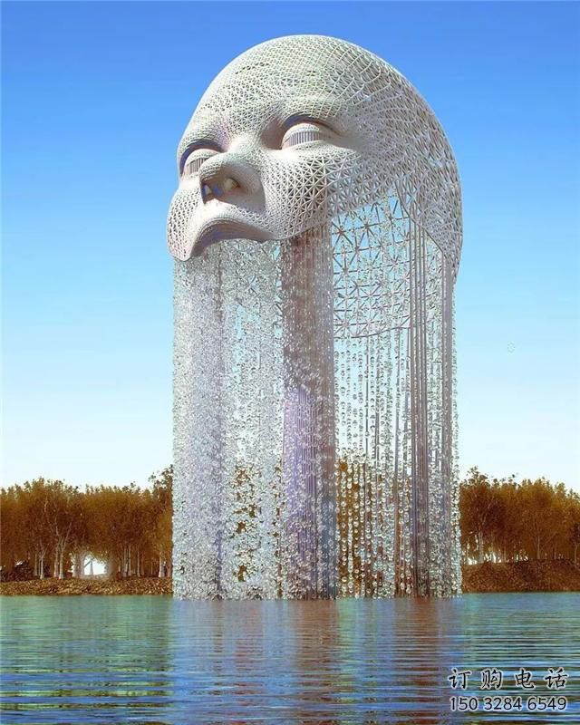 街頭大頭入雕塑廠家 大型擺件  戶外不銹鋼大頭入雕塑廠