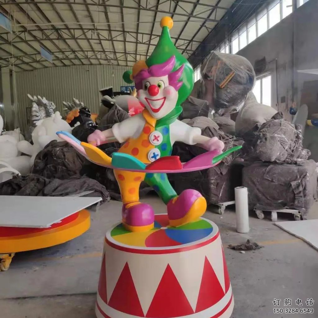 街頭小丑雕塑廠家 大型別墅區擺件  現代小丑雕塑生產