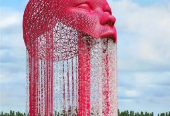 公園大頭入雕塑廠家  戶外擺件  創意不銹鋼大頭入雕塑廠