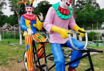 戶外小丑雕塑廠家 噴漆小品  創意不銹鋼小丑雕塑廠