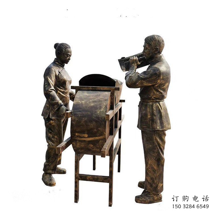 噴漆農(nóng)民雕塑廠家 中式村口小品 草地農(nóng)民雕塑廠