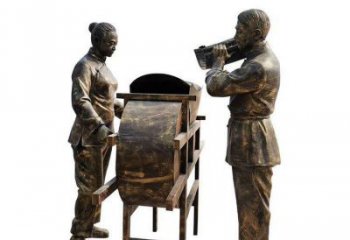 噴漆農(nóng)民雕塑廠家 中式村口小品 草地農(nóng)民雕塑廠