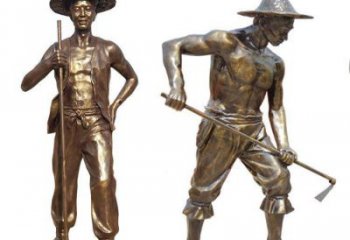 烤漆農(nóng)民雕塑廠家  公園小品  戶外仿古農(nóng)民雕塑廠