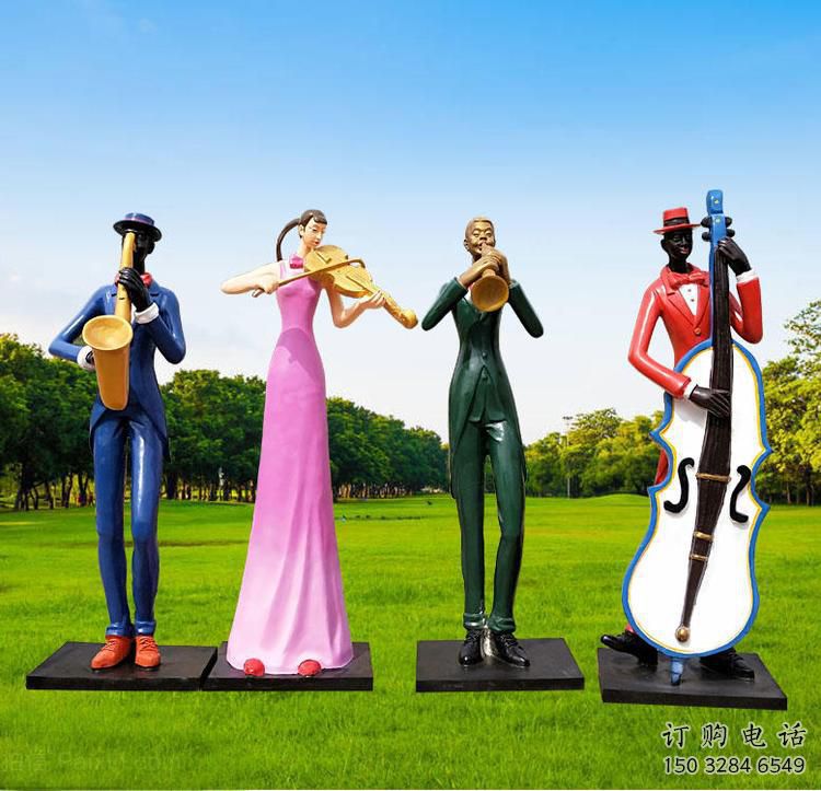 大型樂隊(duì)雕塑廠家  創(chuàng)意小品  戶外樂隊(duì)雕塑制作
