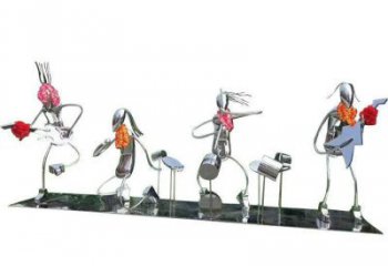 幾何樂隊雕塑廠家  公園小品  不銹鋼戶外樂隊雕塑工廠