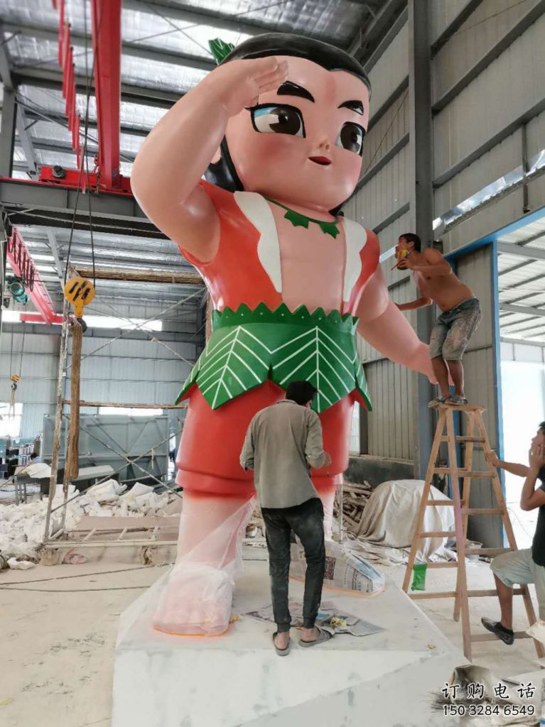 烤漆葫蘆娃雕塑廠(chǎng)家  現(xiàn)代彩繪小品  戶(hù)外葫蘆娃雕塑廠(chǎng)