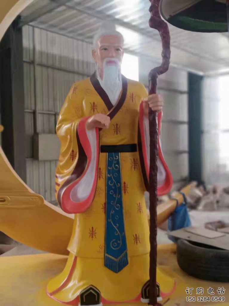 園林月老雕塑廠家  彩繪小品 中式月老雕塑廠