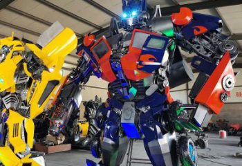 抽象變形金剛雕塑廠家 現代小品  戶外變形金剛雕塑制作