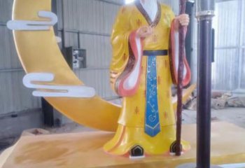 公園月老雕塑廠家 戶外擺件  仿古彩繪月老雕塑擺件