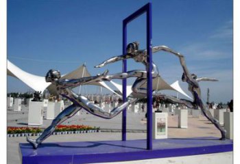 鏡面運動員雕塑廠家 大型擺件 戶外不銹鋼運動員雕塑廠