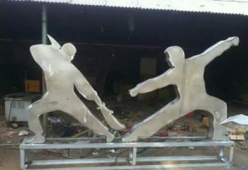 剪紙運動員雕塑廠家 切面擺件  幾何不銹鋼運動員雕塑廠