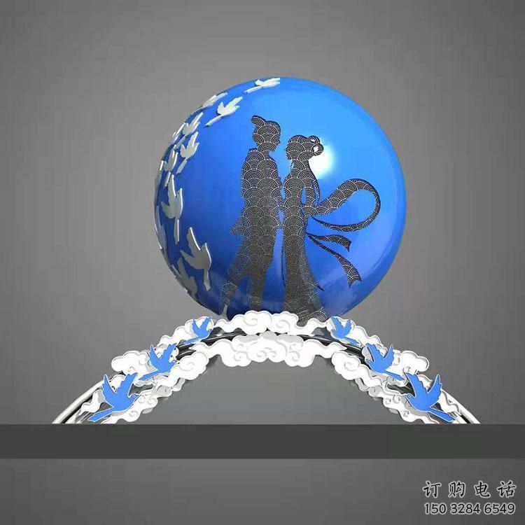 廣場牛郎織女雕塑廠家  創意小品  現代牛郎織女雕塑廠