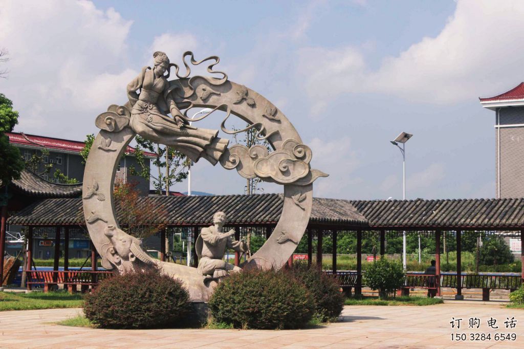 戶外牛郎織女雕塑廠家 噴漆小品 現(xiàn)代牛郎織女雕塑廠