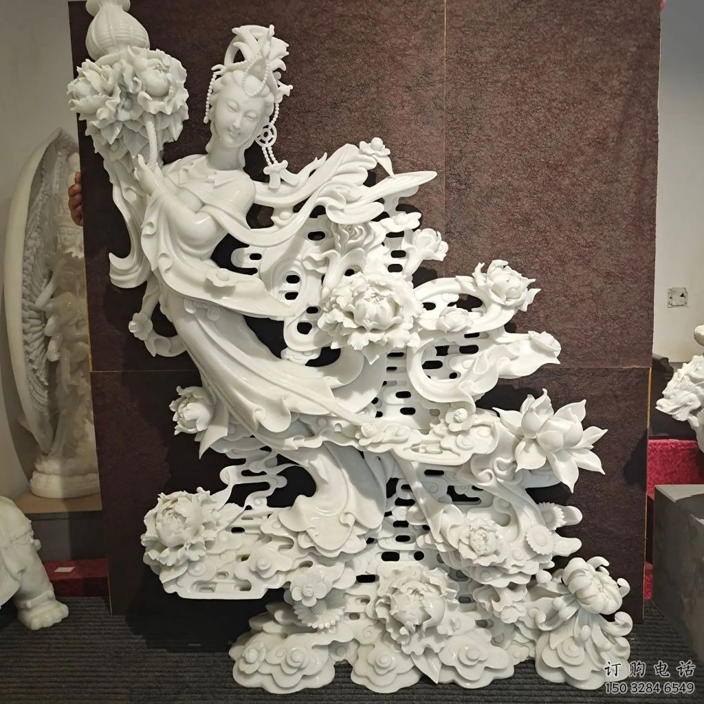 大型天女散花雕塑廠家  創(chuàng)意小品 庭院天女散花雕塑廠