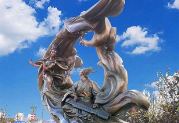 廣場嫦娥奔月雕塑廠家 公園小品  戶外嫦娥奔月雕塑廠