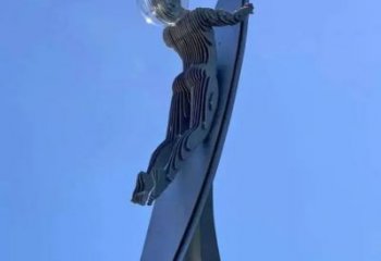 異形沖浪雕塑廠家 現(xiàn)代公園小品  廣場不銹鋼沖浪雕塑定制