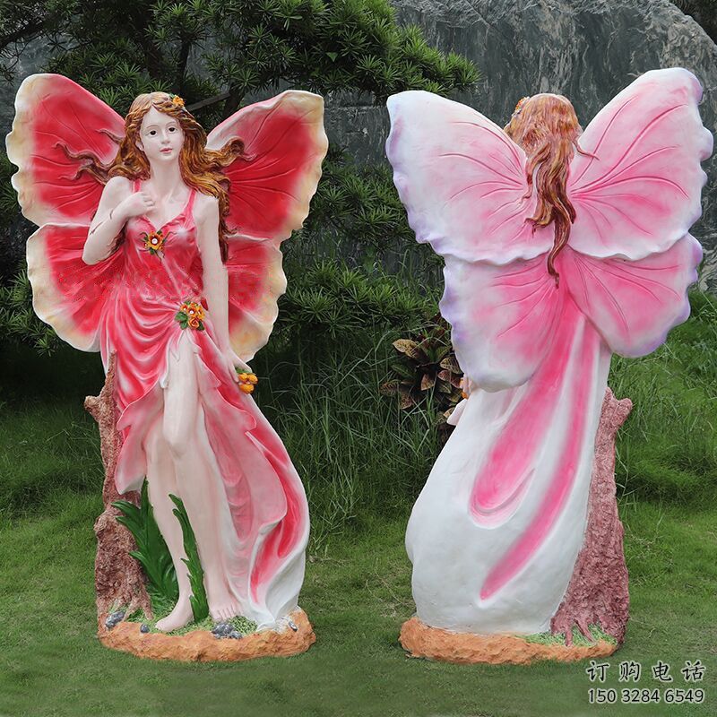 現代仙子雕塑廠家 大型別墅區擺件  彩繪仙子雕塑廠