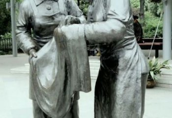 公園女工雕塑廠家 戶外仿古擺件  創(chuàng)意烤漆女工雕塑