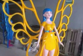 彩繪仙子雕塑廠家 公園草地擺件 街頭仙子雕塑廠