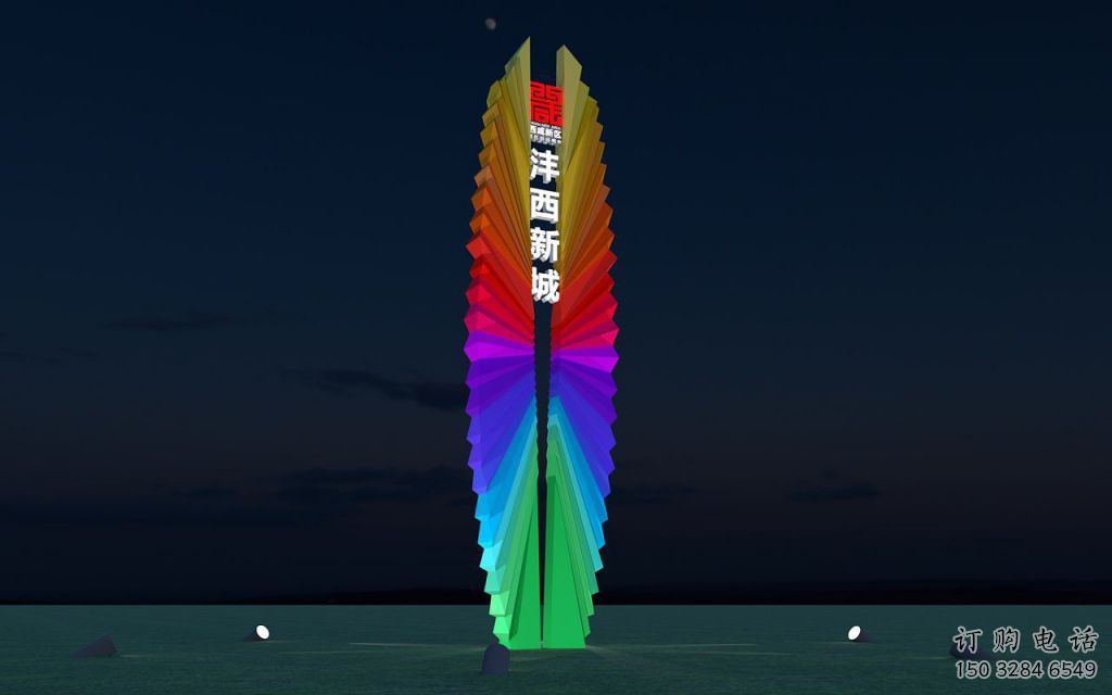 烤漆指示牌雕塑廠家  現代小品  創意不銹鋼指示牌雕塑