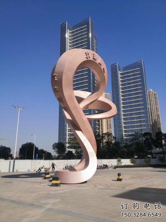 現代指示牌雕塑廠家 大型戶外擺件  創意烤漆不銹鋼指示牌雕塑