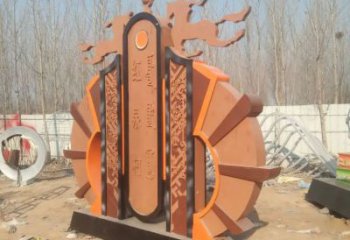 烤漆地標雕塑廠家  現代小品  大型不銹鋼地標雕塑擺件