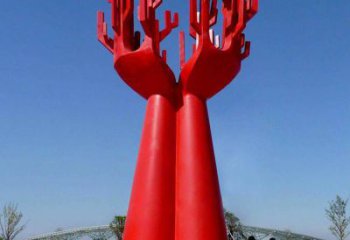 創(chuàng)意標示牌雕塑廠家  烤漆小品 公園不銹鋼標示牌雕塑