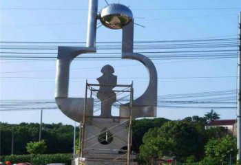 現(xiàn)代標示牌雕塑廠家 大型別墅區(qū)擺件  鏡面不銹鋼標示牌雕塑小品