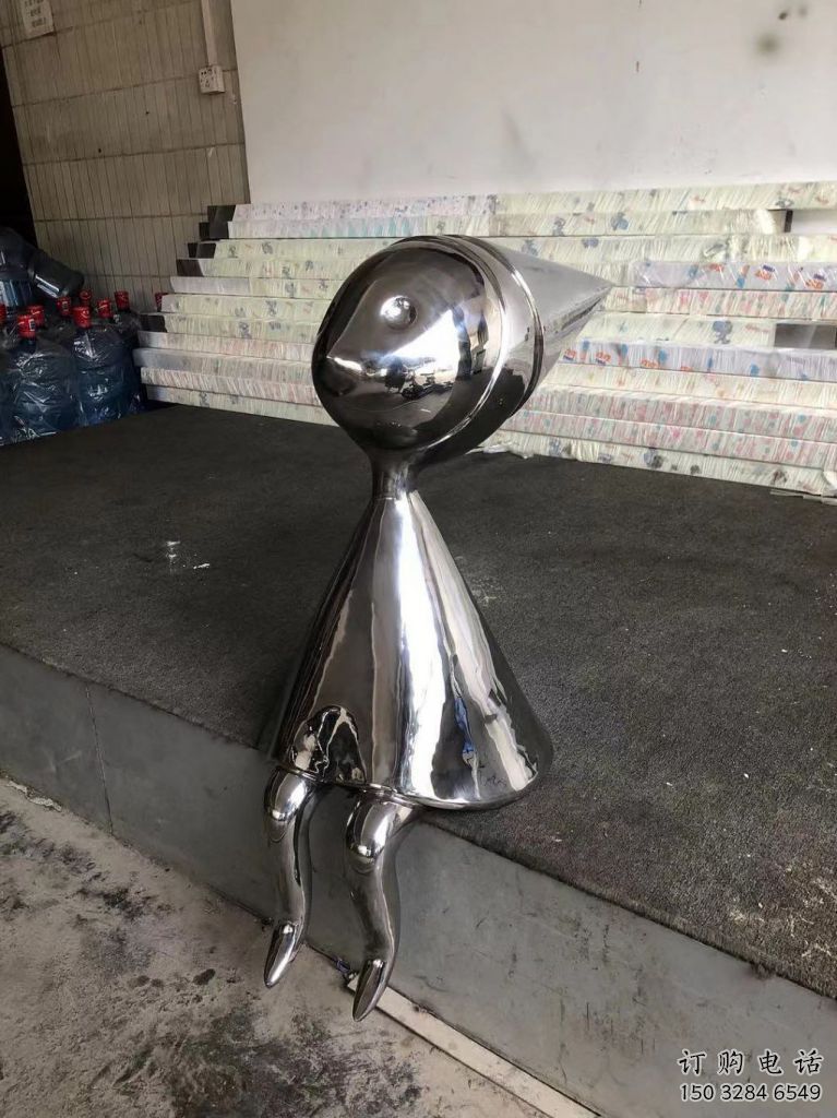 廣場卡通人雕塑廠家  公園小品  創(chuàng)意不銹鋼卡通人雕塑