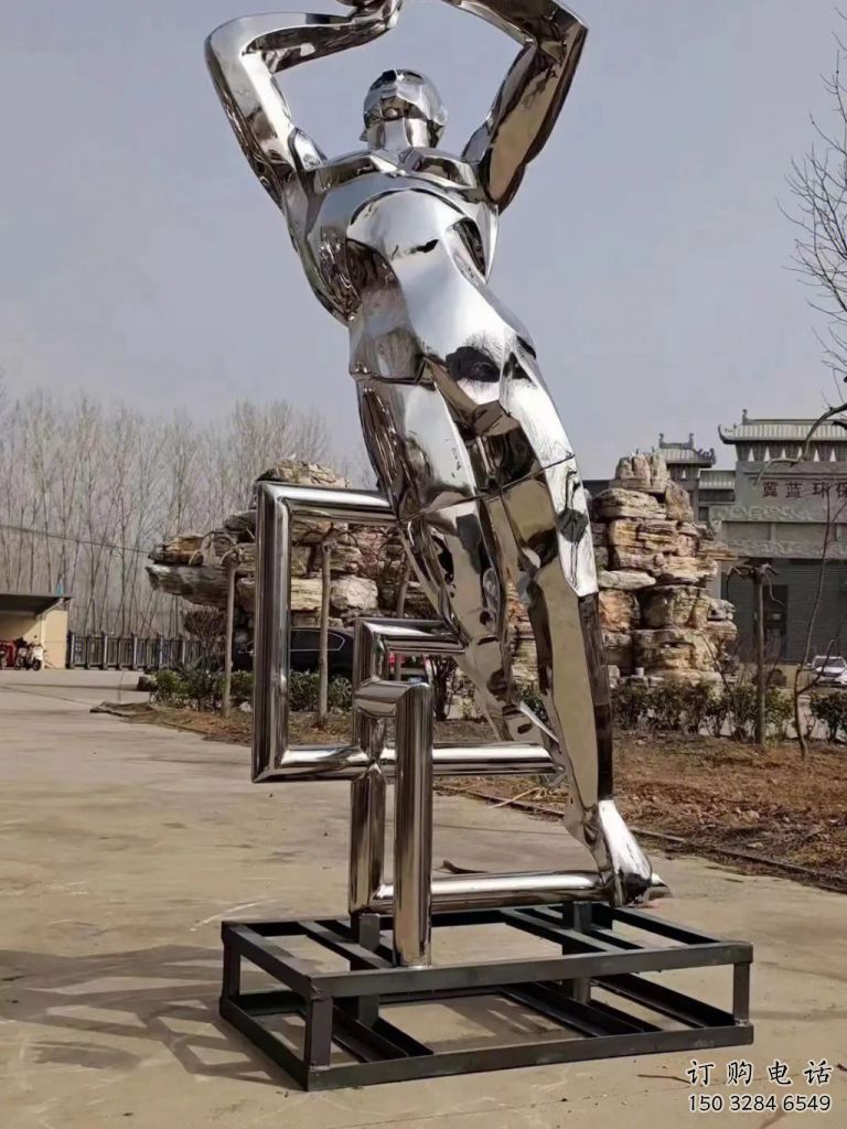 創意飛躍雕塑廠家  校園小品  大型不銹鋼飛躍雕塑