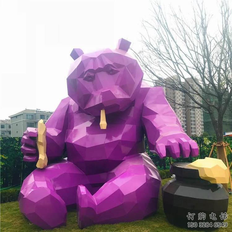 異形北極熊雕塑廠家 現代小品 切面北極熊雕塑廠
