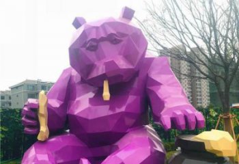 異形北極熊雕塑廠家 現(xiàn)代小品 切面北極熊雕塑廠