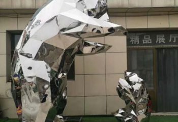 鏡面北極熊雕塑廠家 大型擺件  創(chuàng)意北極熊雕塑廠