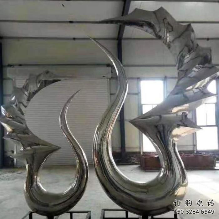 抽象家禽雕塑廠家 啞光小品  戶外現(xiàn)代不銹鋼家禽雕塑