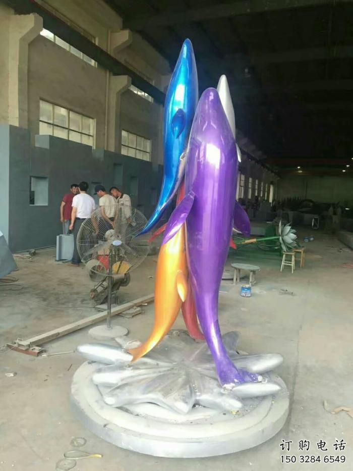 現代海洋生物雕塑廠家 大型別墅區擺件  烤漆海洋生物雕塑小品