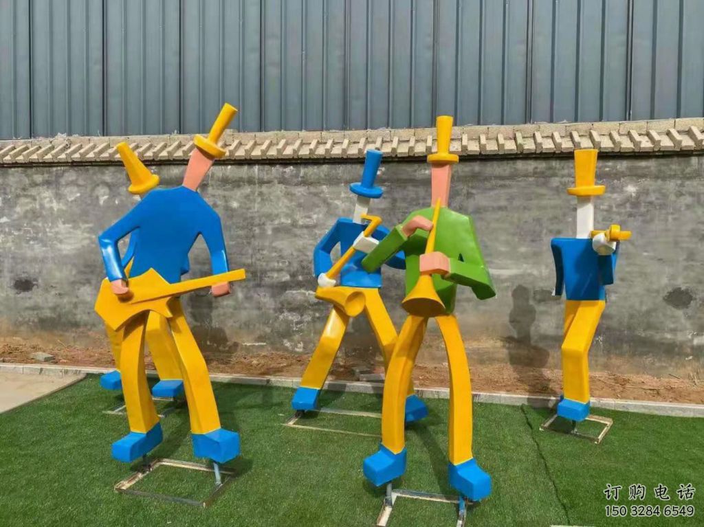 切面烤漆音樂人雕塑擺件