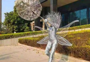 戶外鏤空燈光天使雕塑小品