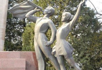 戶外校園鍛造少先隊雕塑小品