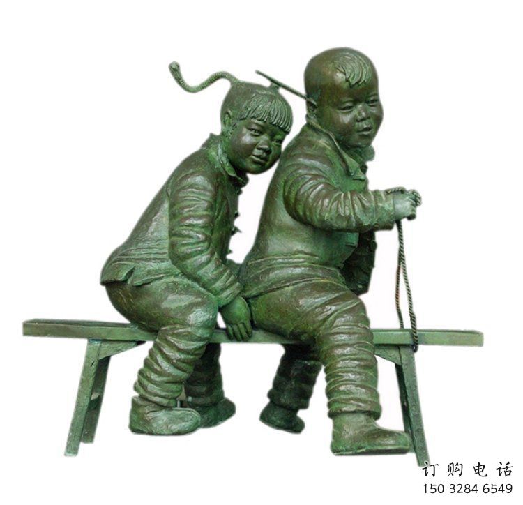 戶外公園仿古小孩雕塑