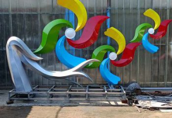 彩虹雕塑，不銹鋼彩虹雕塑制作廠家