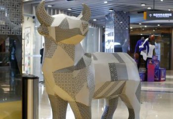 鏤空牛雕塑 動(dòng)物不銹鋼雕塑