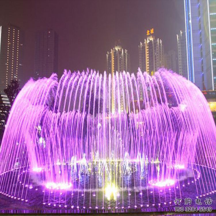 噴泉雕塑廠家，彩色燈光水景，不銹鋼燈光噴泉雕塑廠家