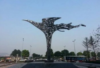 飛燕雕塑廠家，抽象景觀擺件，不銹鋼抽象飛燕雕塑