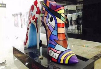 加工抽象高跟鞋雕塑 店門口彩繪雕塑 步行街?jǐn)[件雕塑