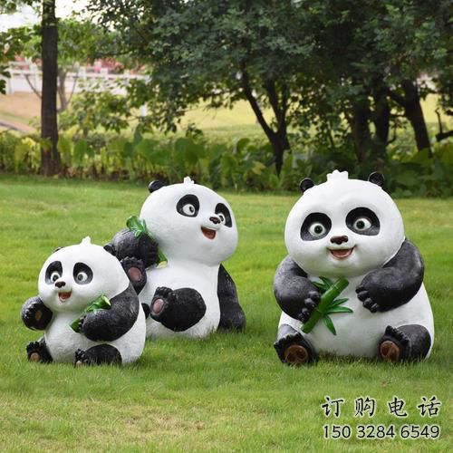 創(chuàng)意熊貓雕塑制作 步行街店門口雕塑 影視劇小品雕塑
