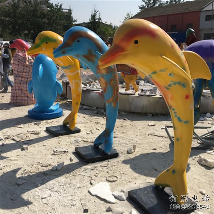 商業街海豚雕塑承接 售樓處學校雕塑 海洋雕塑擺件