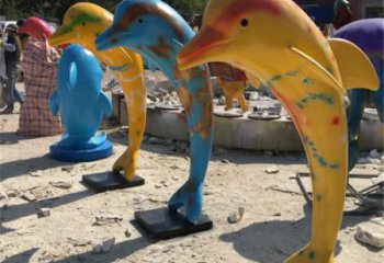 商業(yè)街海豚雕塑承接 售樓處學(xué)校雕塑 海洋雕塑擺件