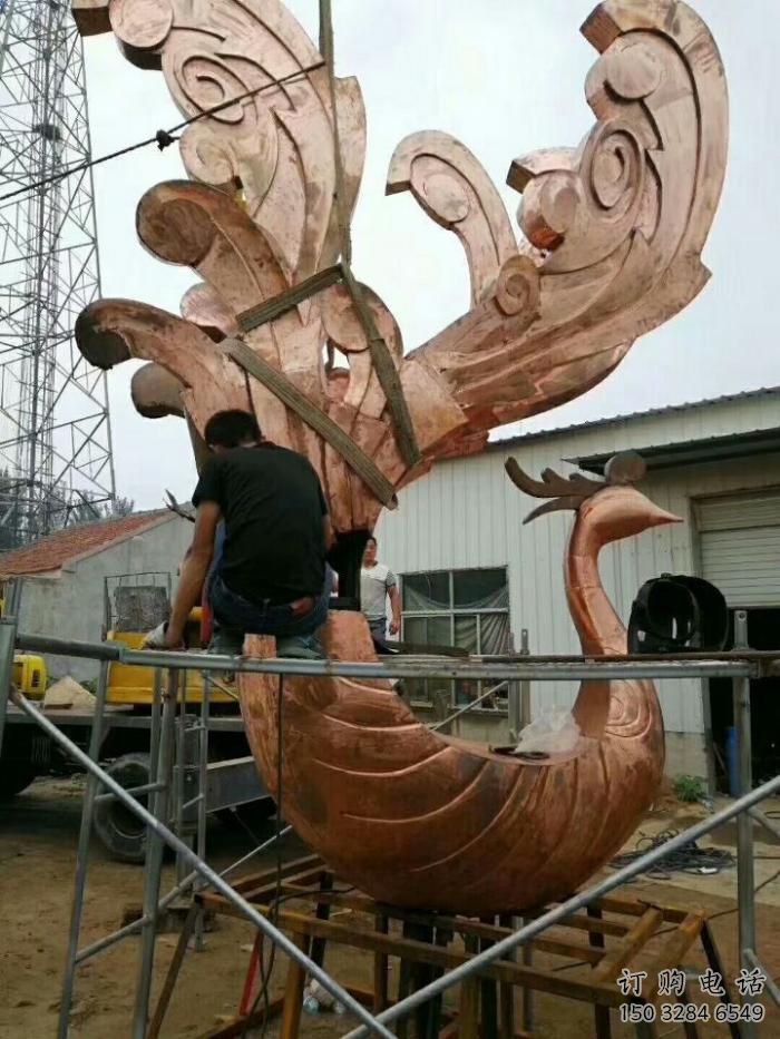 專做商業街鳳凰雕塑廠家 售樓處雕塑 動物擺件