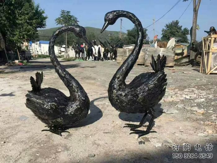 點擊仿真天鵝雕塑 店門口園林雕塑 動物小品