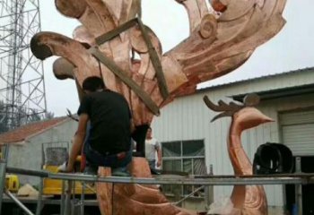 專做商業街鳳凰雕塑廠家 售樓處雕塑 動物擺件